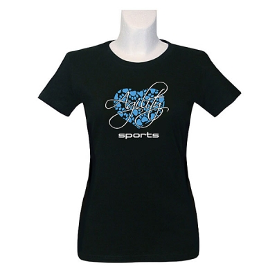T-Shirt schwarz-blau
