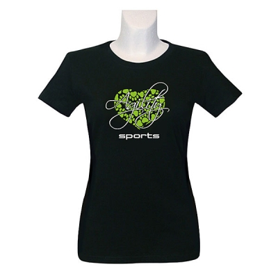 T-Shirt schwarz-grün
