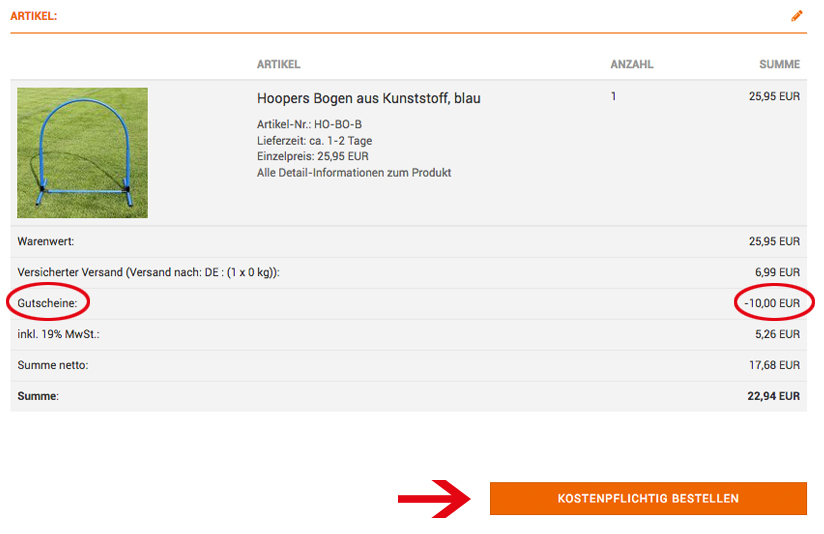 Gutschein einloesen